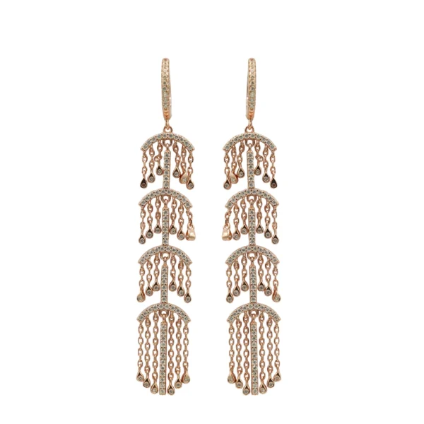 Dangling Rose Polish Earrings