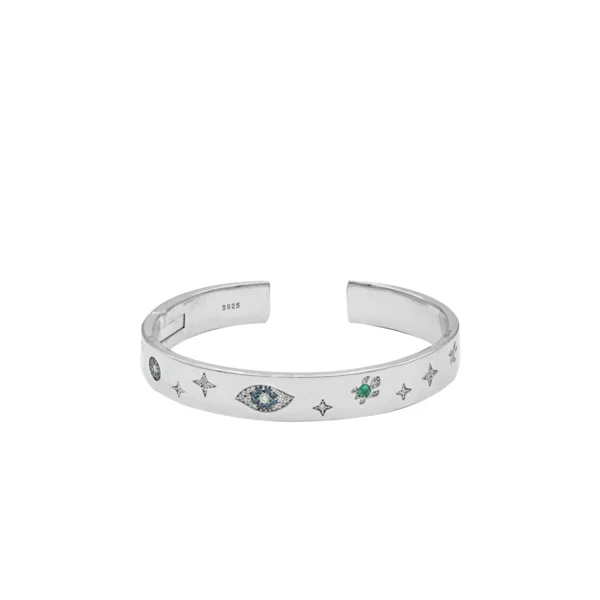 Evil Eye Minimal Silver Kada