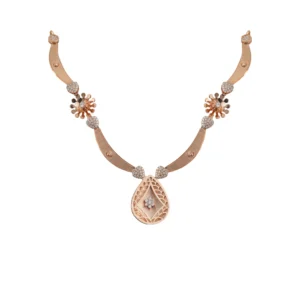 Silver Rose polish Necklace set