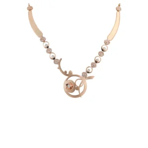Silver Rose polish Necklace set