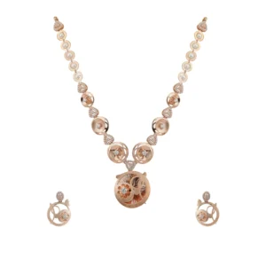 Silver Rose polish Necklace set