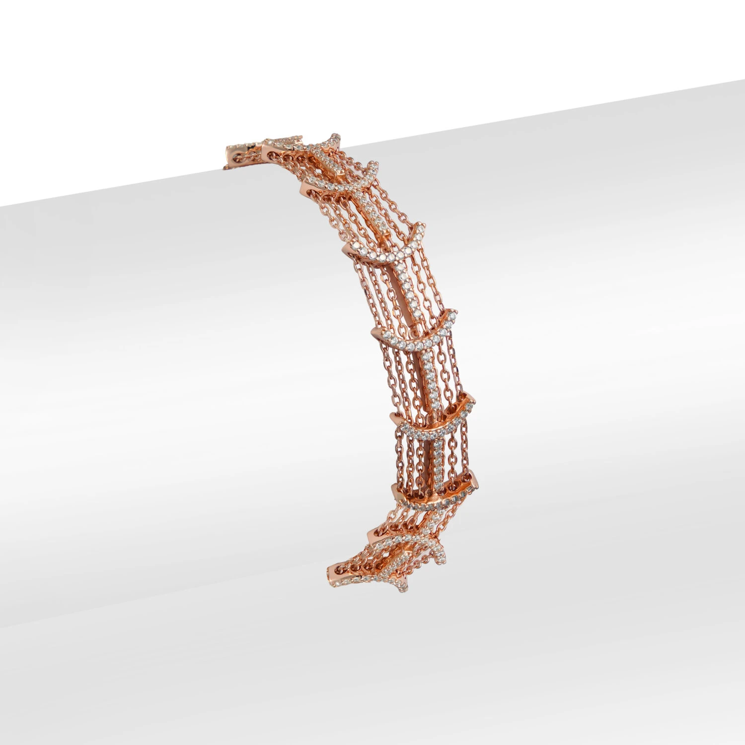 Rose Gold Fancy Silver Bracelet