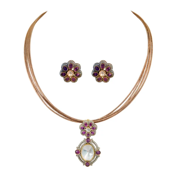 Monsonaite Silver Necklace set