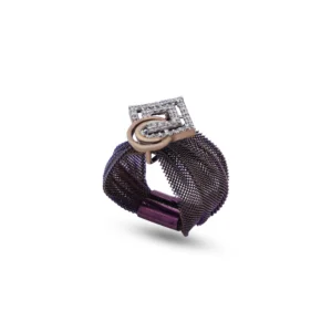 Geometric Charm Designer Ring with Fabric Wrap